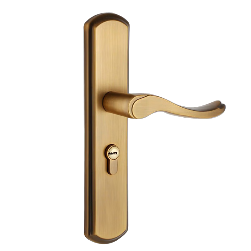 Aoben Handle Lock, Interior Door Lock, Bedroom Wooden Door Lock, Quiet Lock Body, Copper Core, Adjustable Door Lock, A18 Yellow Antique