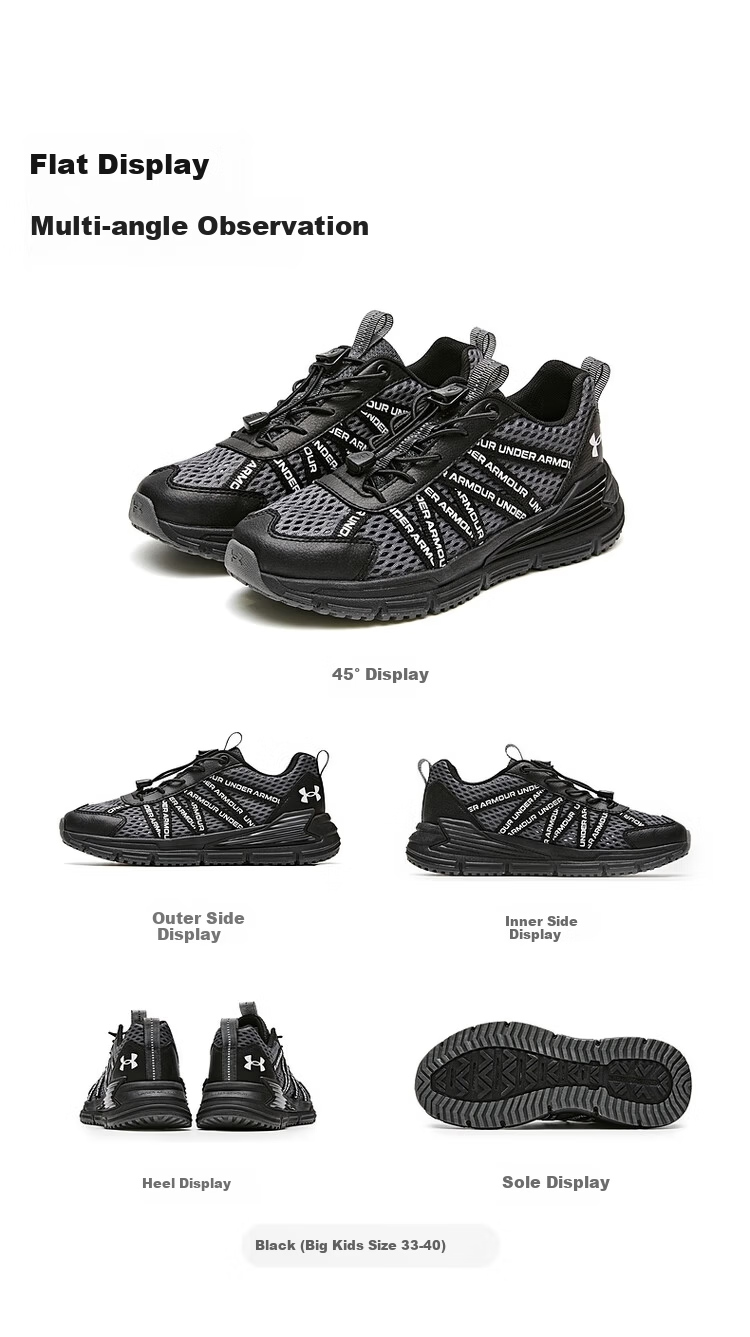 Under Armour Kids Outdoor Shoes Boys and Girls Hiking Strap Mesh Breathable Casual Sports Shoes 17