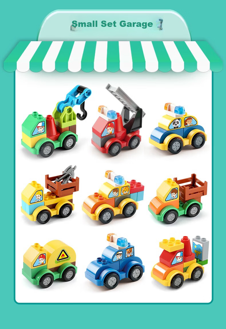 FEELO Compatible LEGO Children's Building Blocks Large Particles Boys and Girls Birthday Gift Transformable Car 1614-2 5