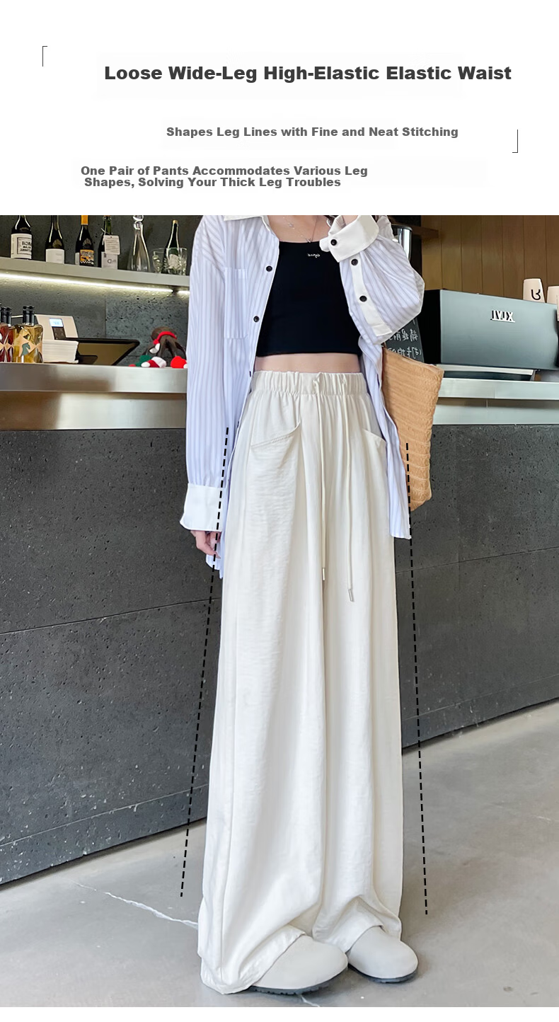 LangSha Lazy Wide-Leg Pants for Women, Spring/summer 2025, Milk Foam Yamamoto Pants, High-Waisted Draping Casual Loose Straight-Leg Trousers for Wome 6