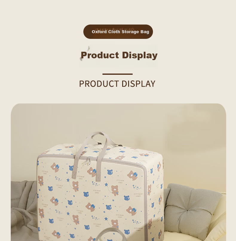 40,000km Thickened Oxford Cloth Quilt Storage Bag Large Capacity Clothes Storage Pack Moving Bag 75L 9
