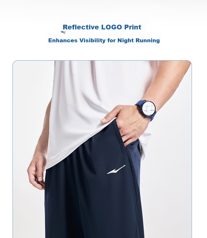 ERKE Men's Summer New Woven Straight Casual Sports Pants Ice Cooling Moisture-Wicking Quick-Dry Trousers 13