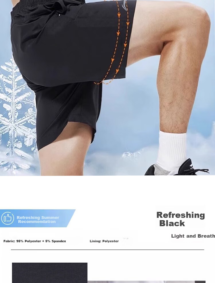 Li-Ning Men's Summer Breathable Lightweight Loose Casual Outdoor Quick-Dry Running Fitness Ice Silk Shorts 8