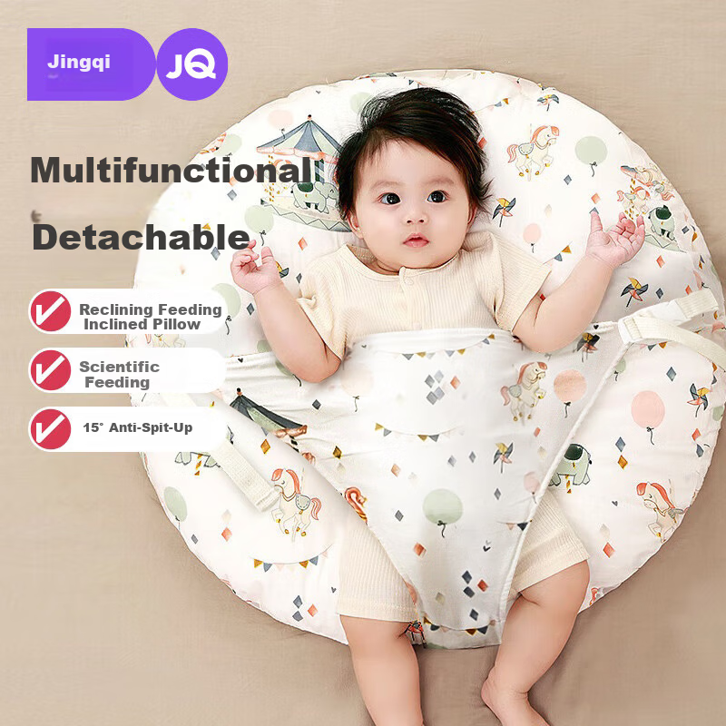 JOYNCLEON Nursing Pillow Baby Anti-Spit-Up Inclined Cushion Anti-Choke Milk Feeding Pillow for Newborns 0-1 Year Jzt72072