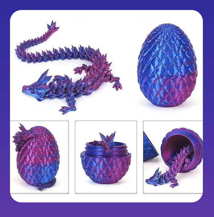 Baili Frost 3D Printed Dragon Egg Dinosaur Egg Toy Ornament Educational Early Learning Toy for Kids Boys and Girls Children's Day Gift 5