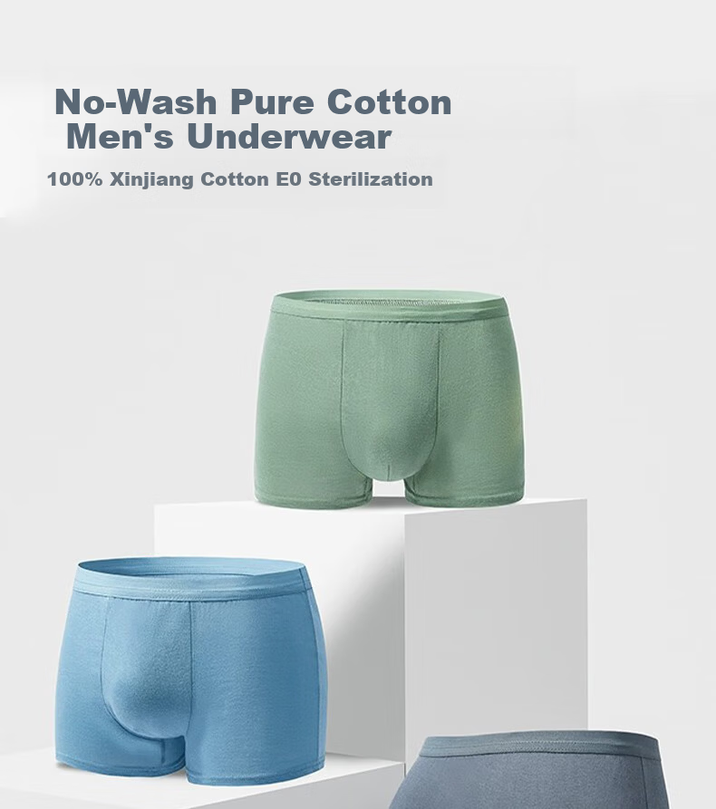 LangSha Disposable Men's Cotton Underwear Travel Business Sterilized Daily Disposable Briefs 5-Pack Colorful Shorts 1