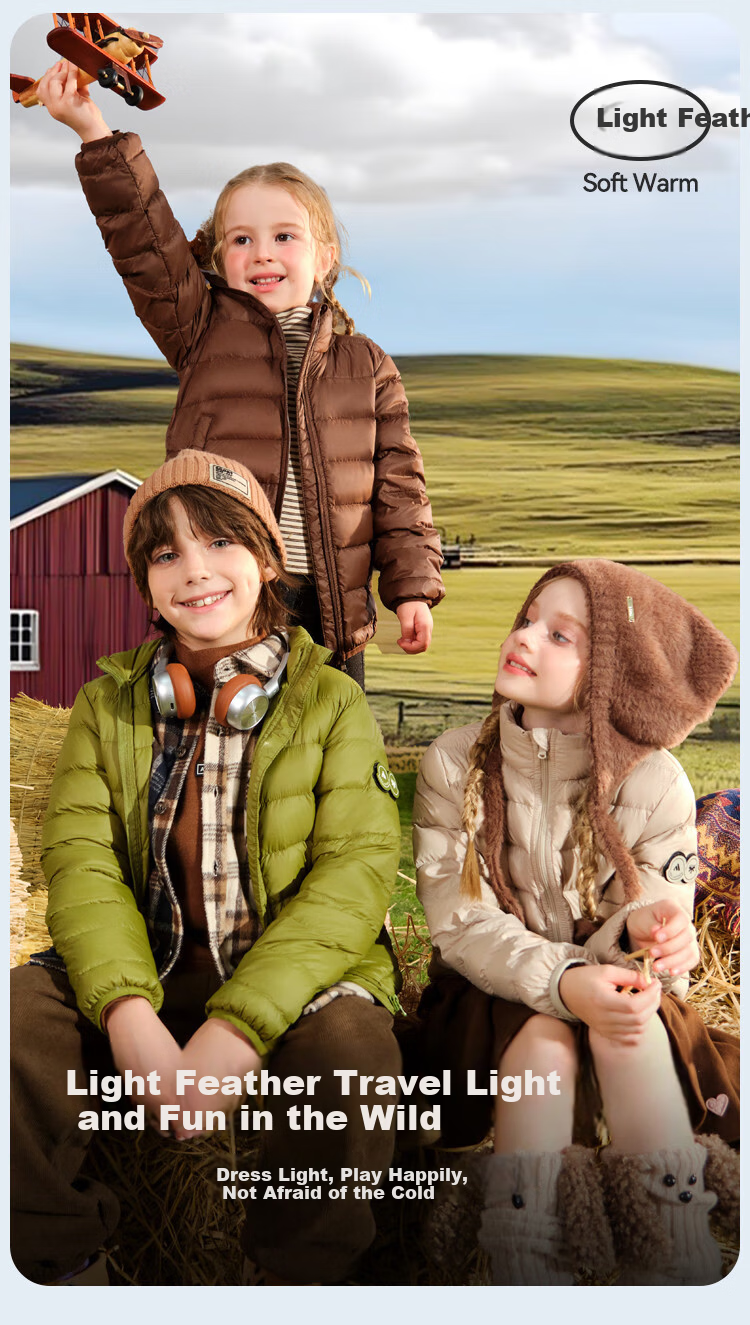 ASK JUNIOR Kids Down Jacket 25 Winter Boys Girls Duck Down Warm Lightweight Parent-Child Coat Black 110 2