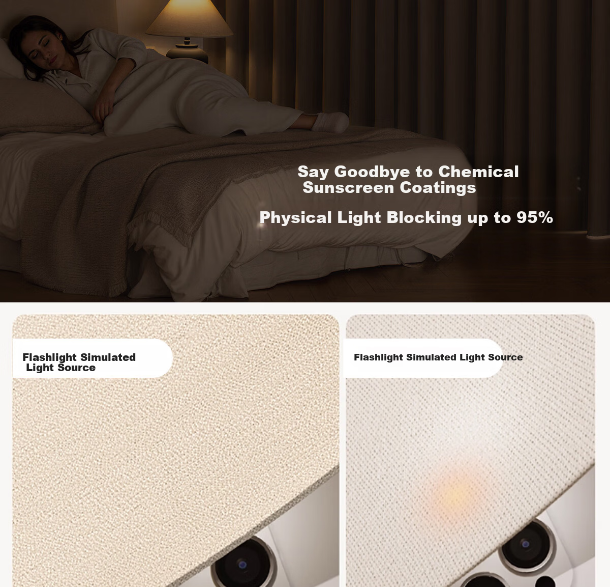 Golden Cicada Home Blackout Double-Sided Chenille Curtains Hooked Cream Color 270x250cm 12