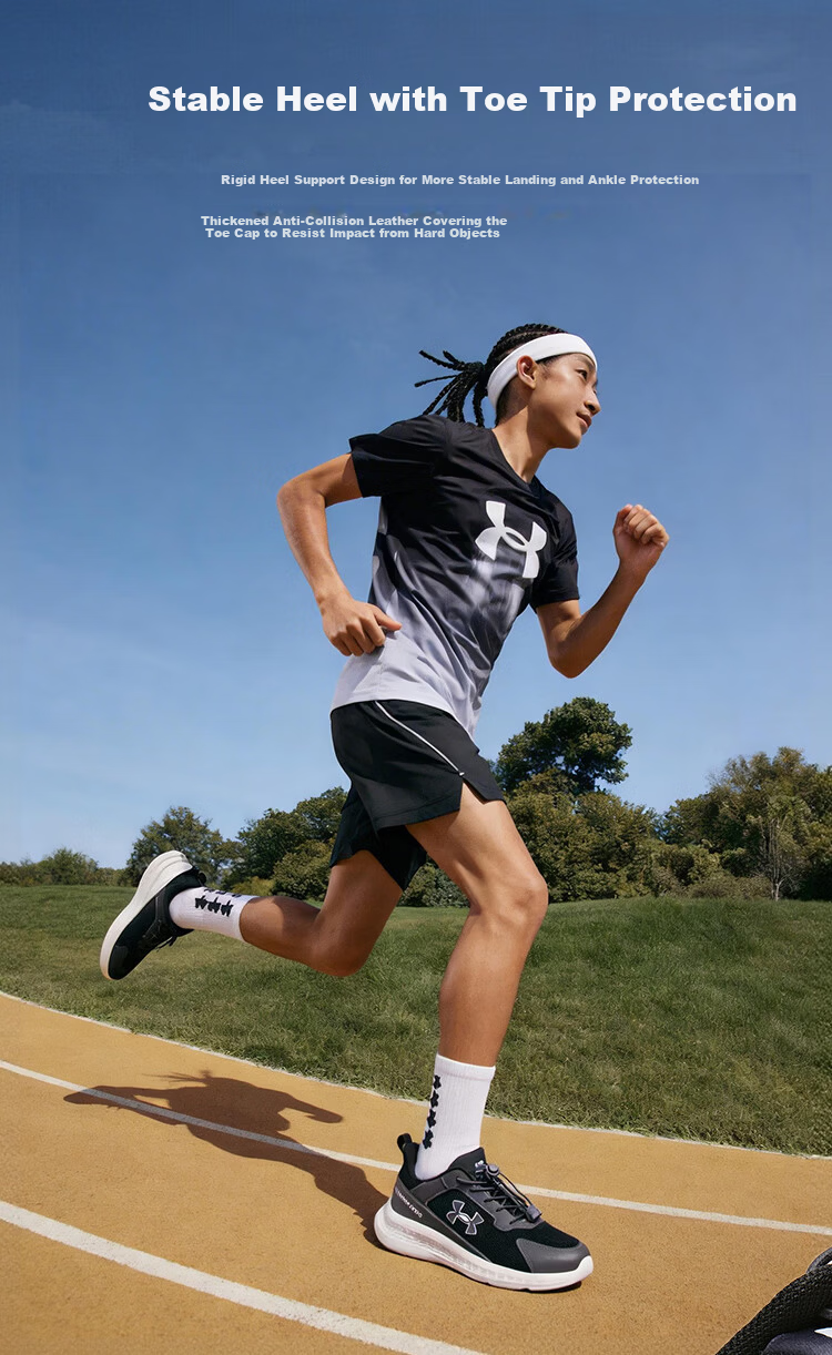 Under Armour Kids' New 2026 Running Shoes Spring Summer Breathable Cushioned Sports Shoes for Boys and Girls 7