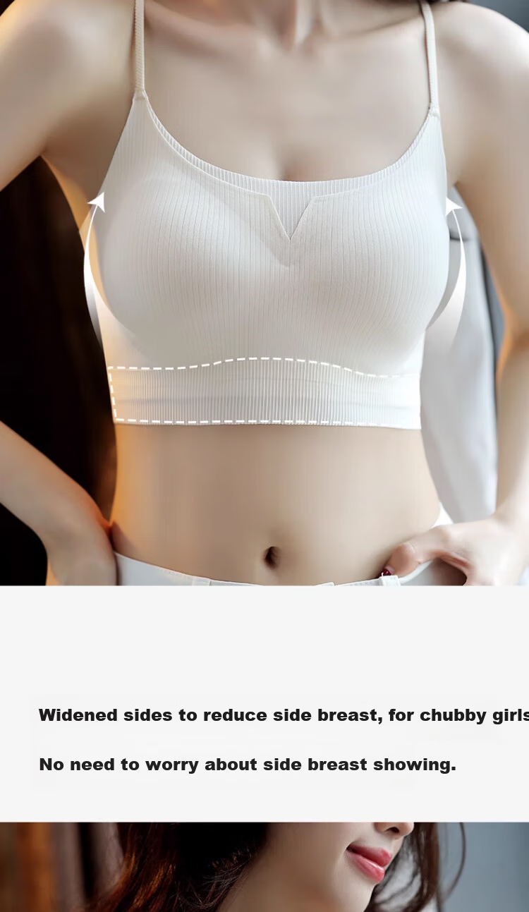 GUJIN Seamless Women's Bra, Backless Vest Style, Small Chest Push-Up, Strapless Integrated Anti-Exposure Thin Bandeau Bra 8