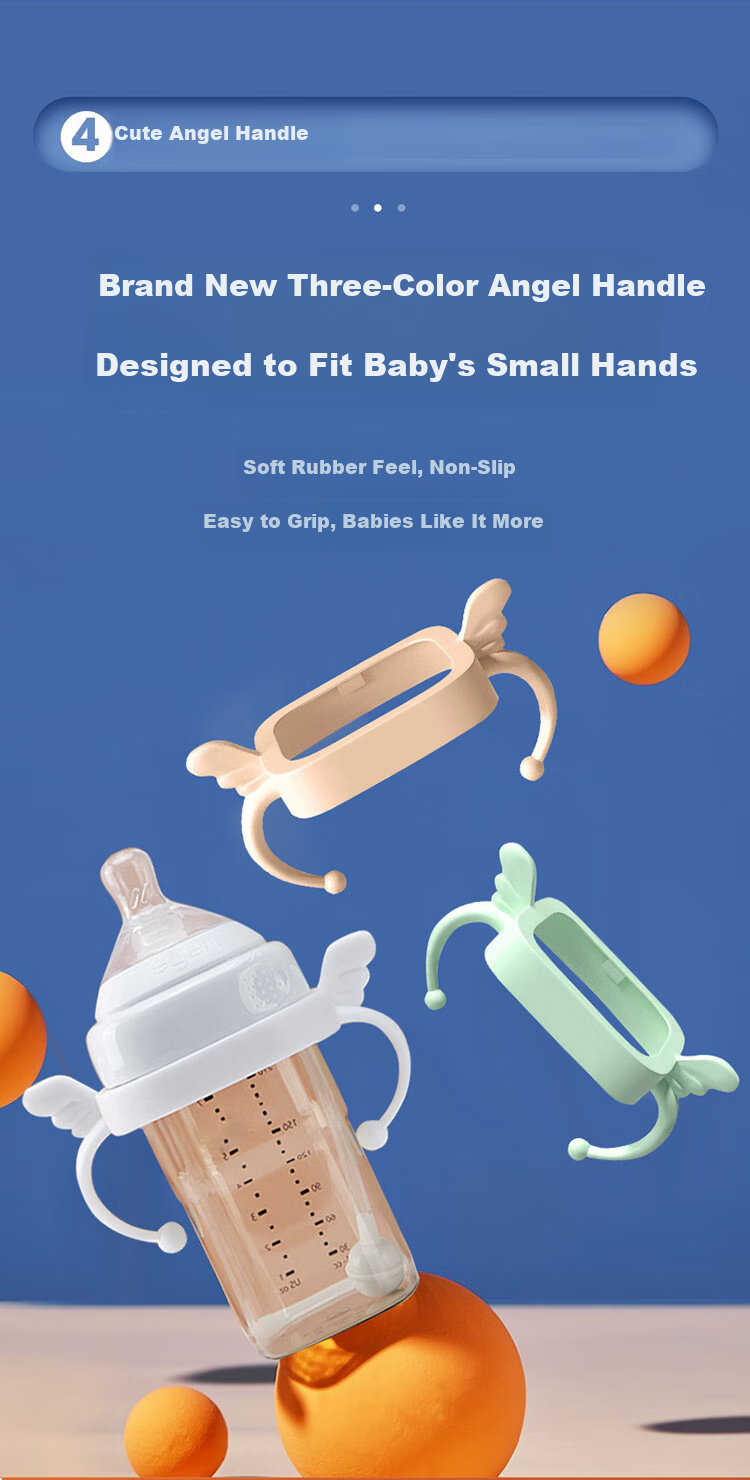 IBOOLBEAR Square Baby Bottle Handle White Handle for Hegen Bottles (Compatible with Various Hegen Square Bottles) 17