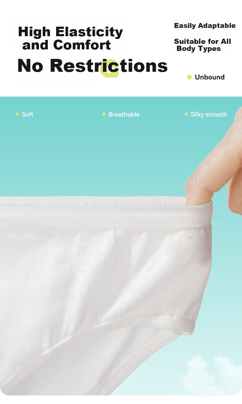 ASSHION Disposable Cotton Sterilized Women's Underwear Postpartum Maternity Portable Wash-Free Underwear White 10pcs 3XL 7