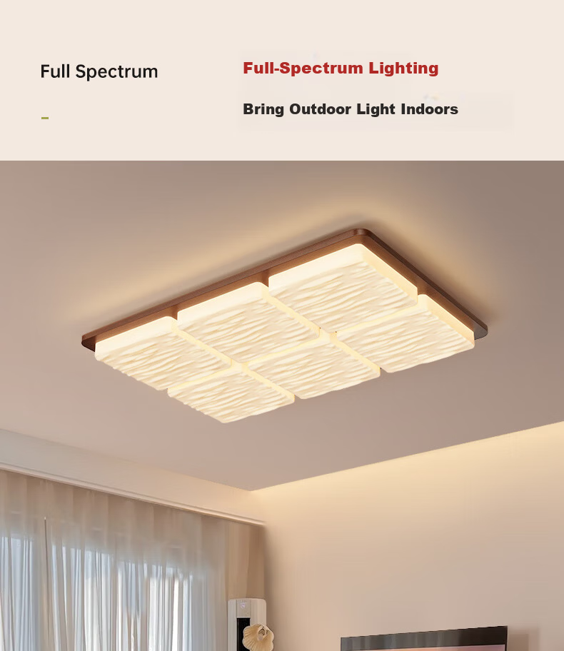 ARROW Walnut Color Ceiling Light with Original Philips Light Source, Vintage Wood Style, Whole House Smart Package 5
