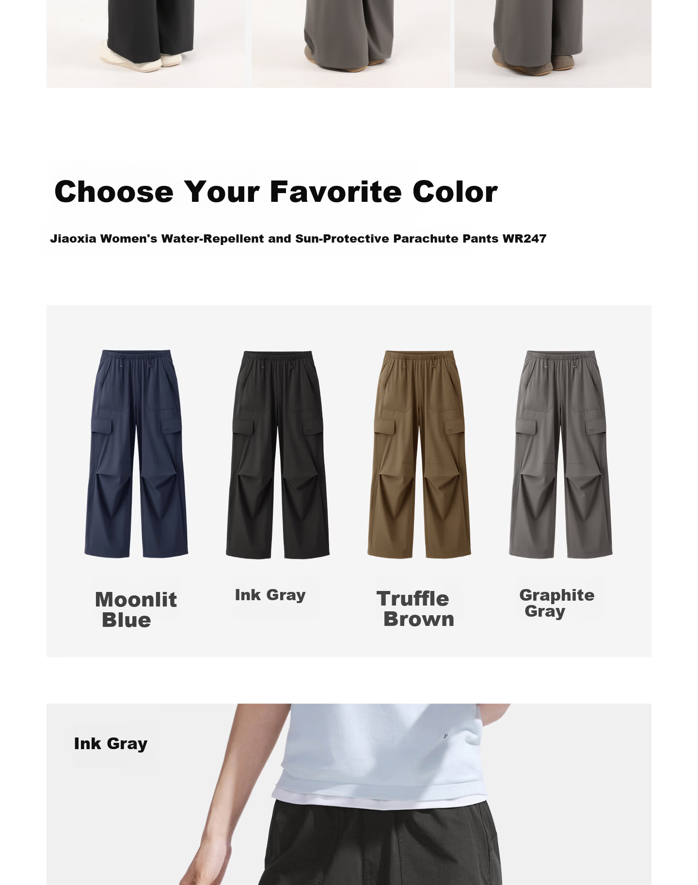 Beneunder Workwear Paratrooper Pants Hiking Casual Loose Wide-Leg Sun Protection Pants for Women WR247 28