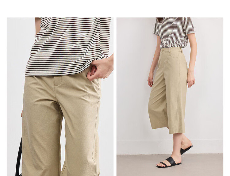 Demana [Walking Comfort] Summer Minimalist Commuter Seven-Point Straight-Leg Loose Slim Petite Women's Casual Pants 9