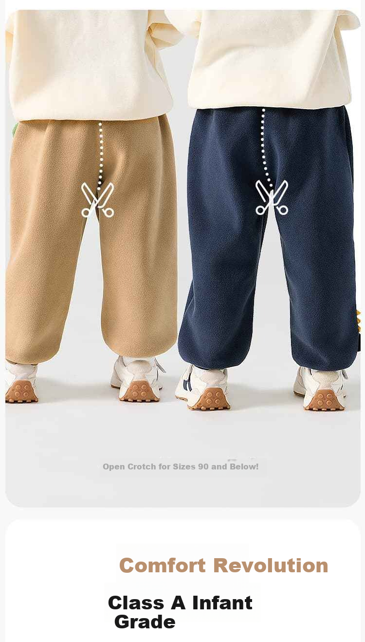 Aibedila Kids Pants Spring Autumn Thickened Sweatpants Boys Long Pants Autumn Baby Children's Casual Double-Sided Fleece Blue Size 90 7