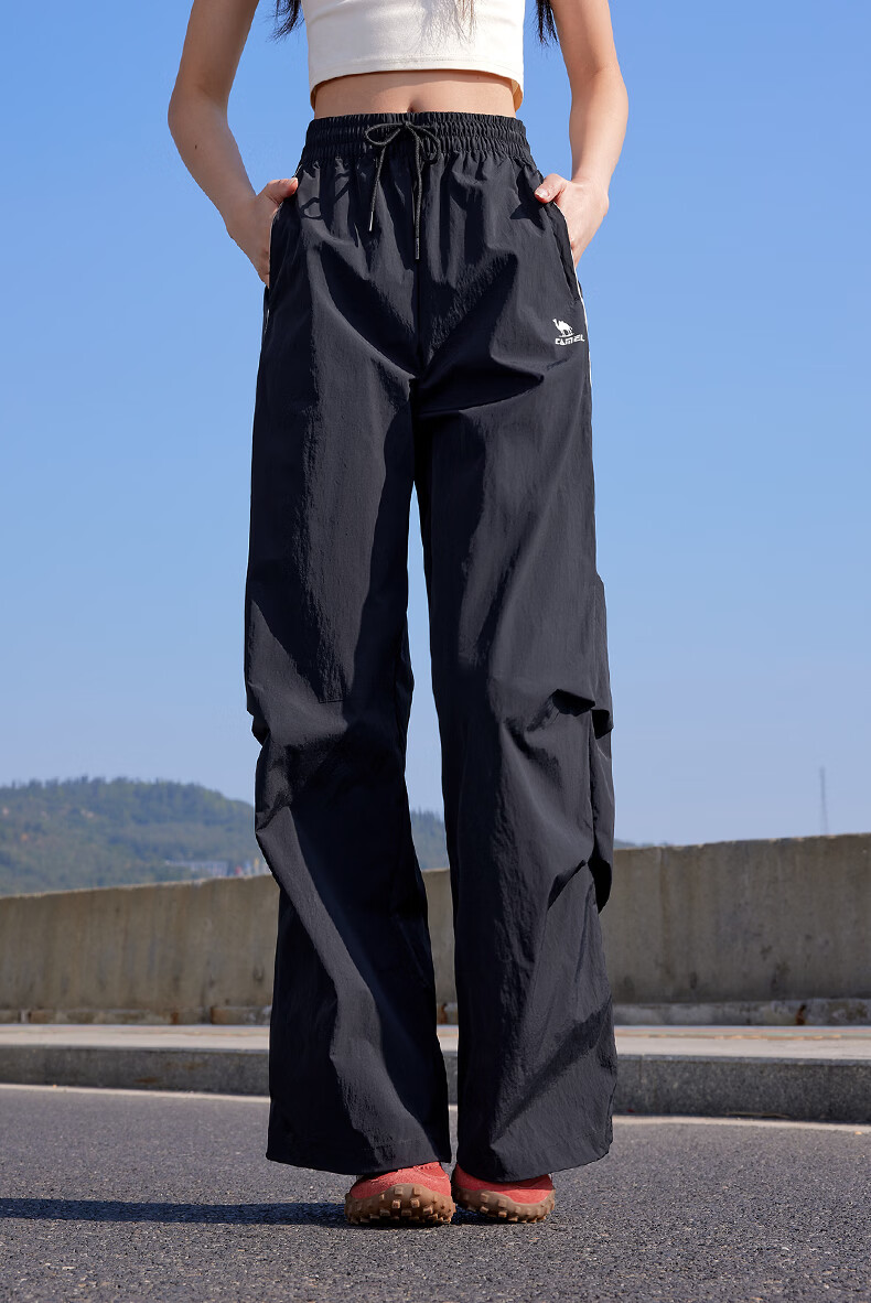 CAMEL Men's Sports Work Pants Loose Straight Quick-Dry Casual Paratrooper Pants C16BW1L0008 Dark Olive L 5