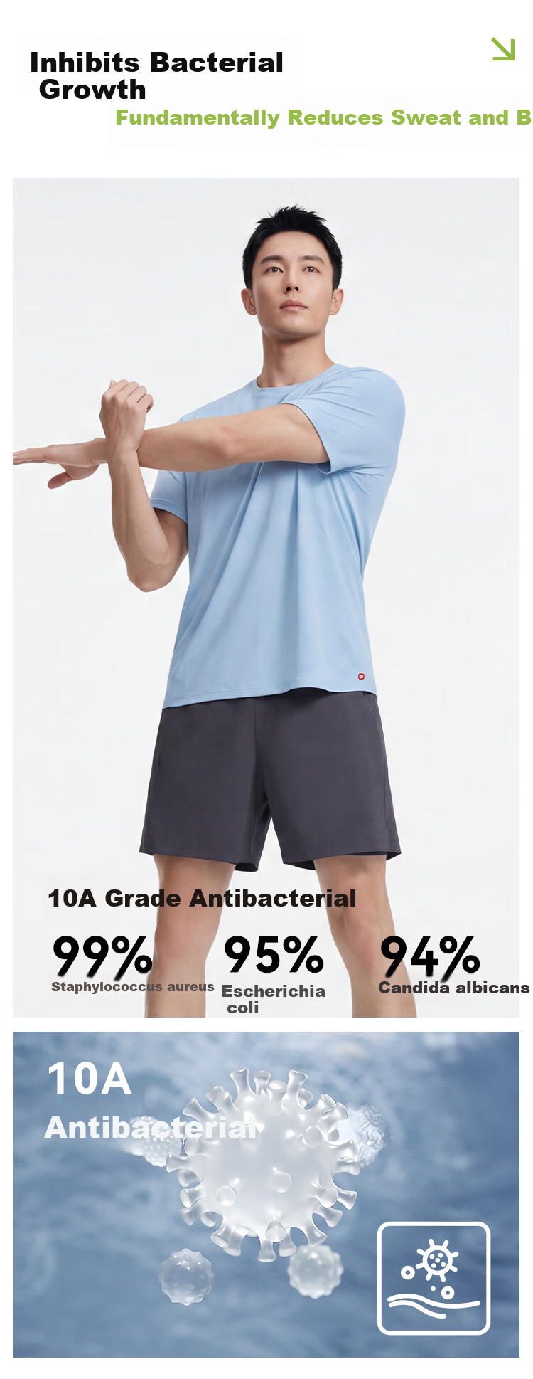 JD Jingzao New Sports T-Shirt Quick-Dry Summer Outdoor Running Fitness Training Short Sleeve Men Glacier Blue 2XL 9