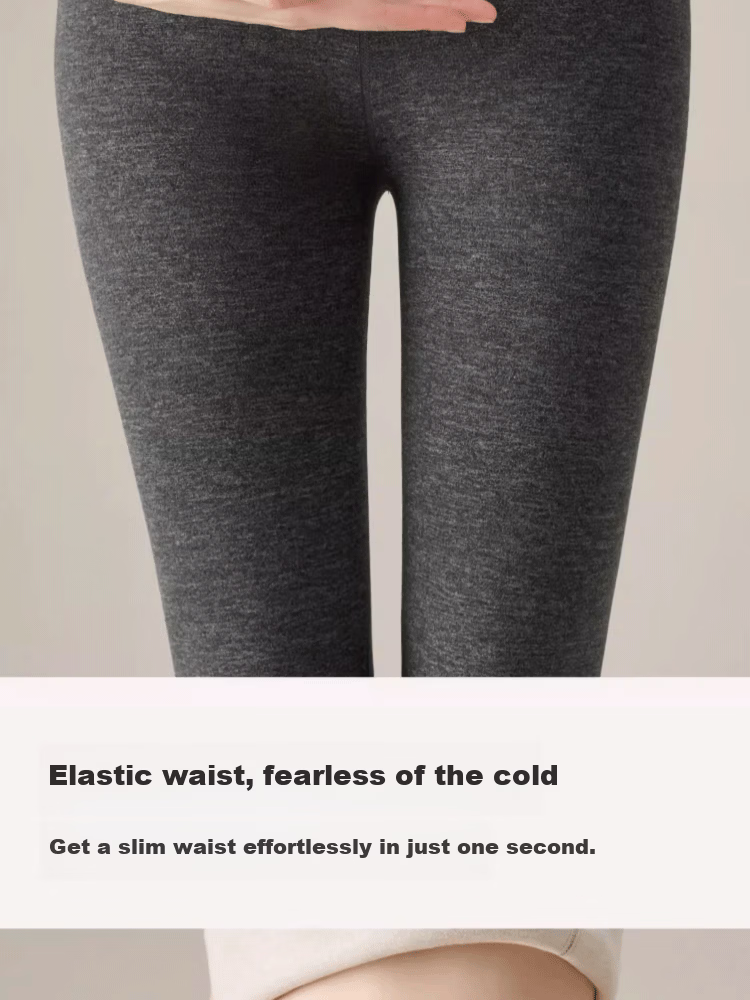 Ziyouxi Women's Autumn Winter High-Waist Thermal Wool and Silk Antibacterial Fleece-Lined Leggings 10A 11