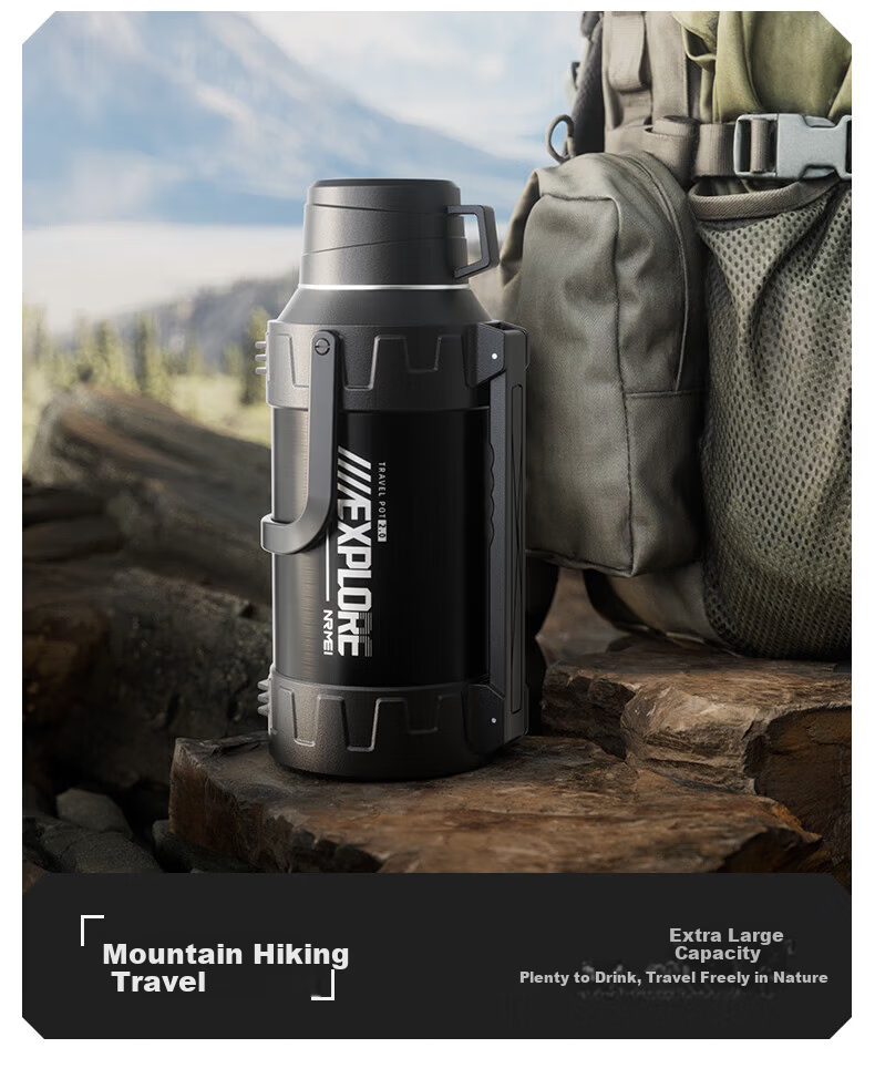 NRMEi Outdoor Insulated Bottle Large Capacity 72-Hour Long-Lasting Insulation 316 Stainless Steel Portable Large Insulated Water Flask 19