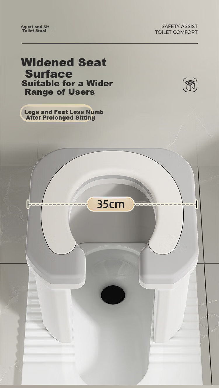 HOUYA Adult Toilet Seat Cushion Elevated Squat-to-Seat Commode Chair Portable Toilet for Elderly Home Use 7