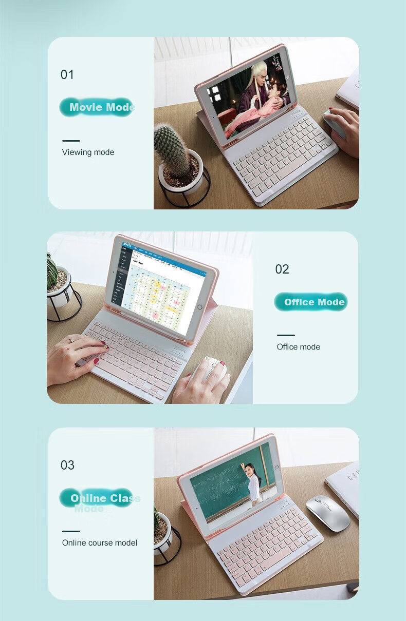 Soyin Apple iPad Pro Keyboard Protective Case 11-inch Magic Keyboard Mouse Set 2022/21/20/18 Models Tablet Stand Bluetooth External with Stylus Pen 8