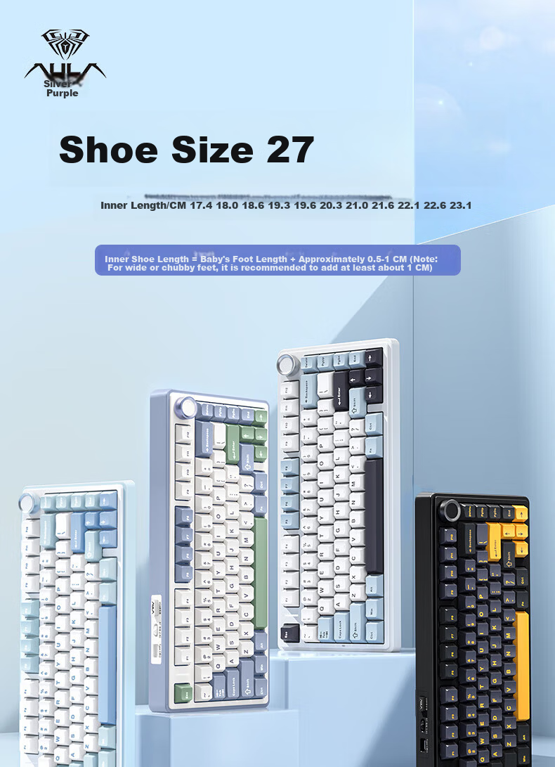 AULA F75 Wireless Customizable Mechanical Keyboard Wireless Bluetooth Tri-Mode Wired Gasket Structure 80-Key Hot-Swappable Gaming Office Glacier Blue Reaper Switch 2