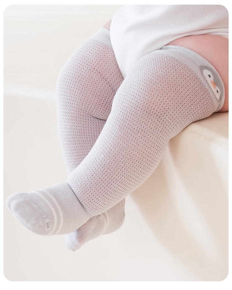 9i9 Baby Socks Summer Thin Class A Breathable Mesh Socks Children's Knee-High Anti-Mosquito Seamless Combed Cotton 3 Pairs 1-3 Years 10