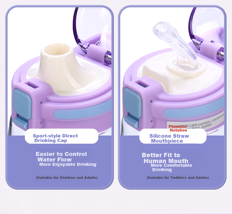 Disney Kids Water Bottle Summer Baby Donut Kindergarten Primary School Straw Cup Minnie 450ml 5
