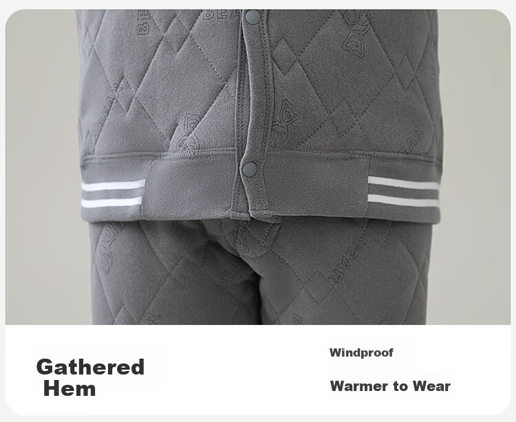 MiiOW Kids Thermal Underwear Boys School Uniform Essential Single Top Inner Layer Autumn Winter Cotton Padded Jacket 21