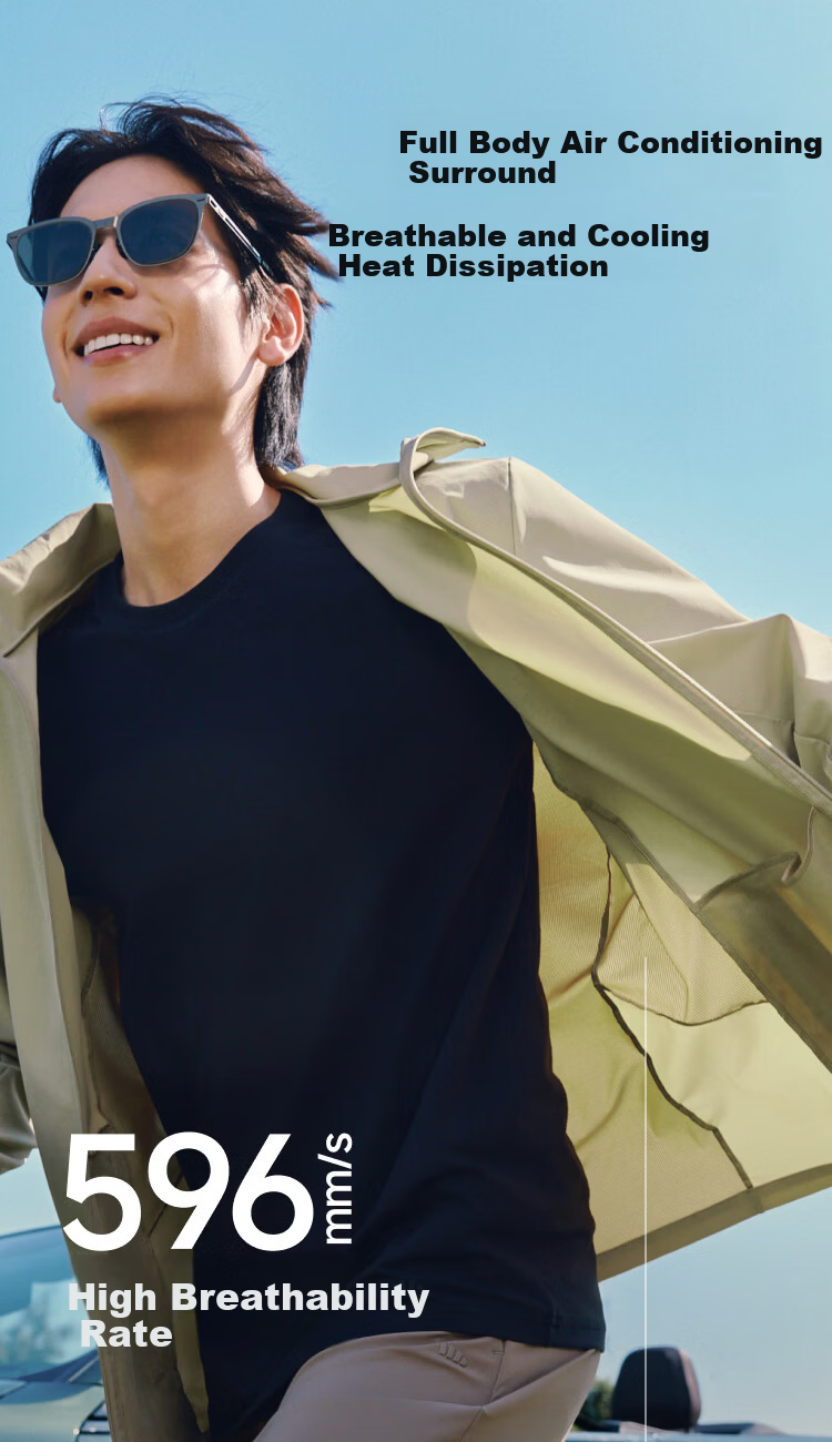 Beneunder Men's Sunscreen Jacket UV Protection Ice Silk Cooling Quick-Dry Breathable Fishing Coat AL017 Frost Milk White L 12