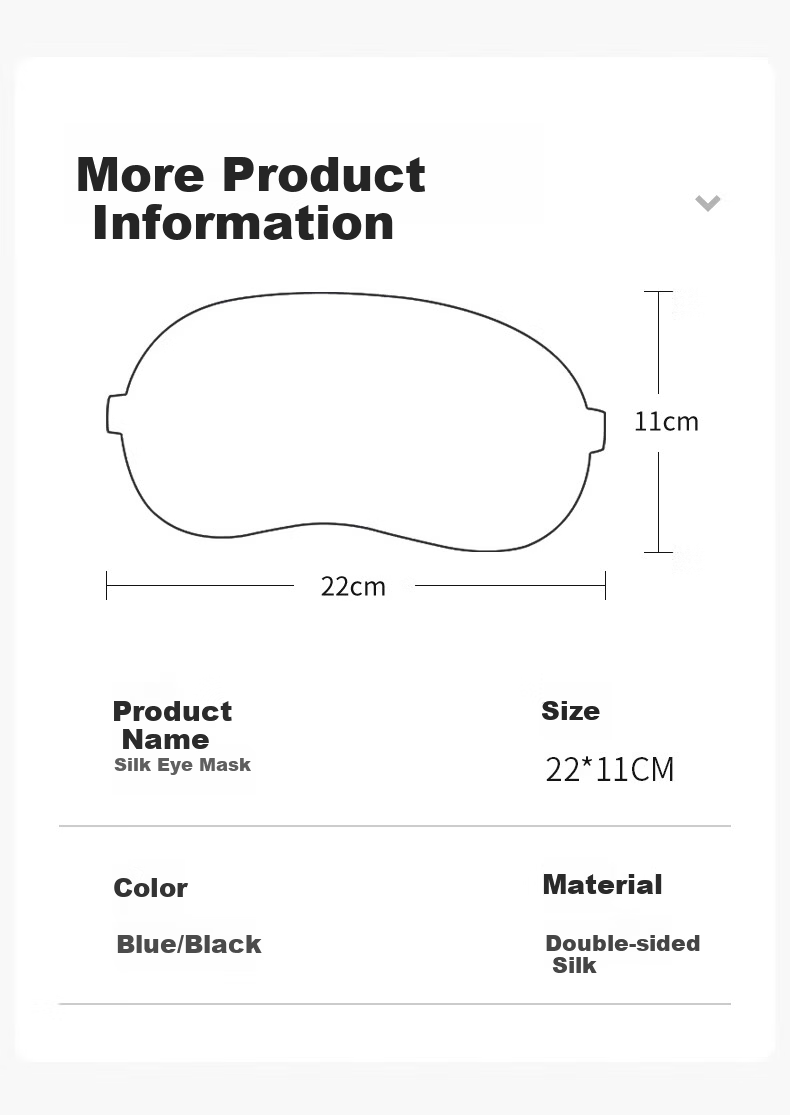 Beianshi Silk Eye Mask Sleep Light Blocking Breathable Unisex Mulberry Silk Double-Sided Eye Mask Black 7