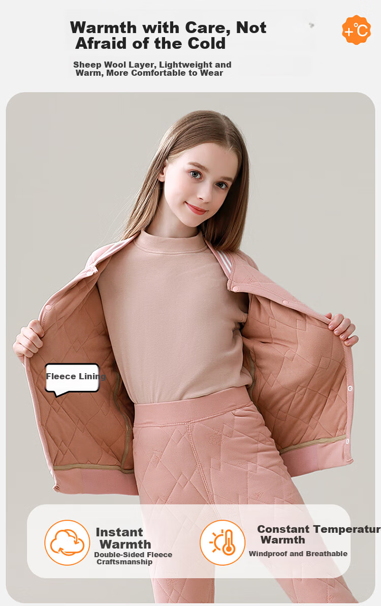 MiiOW Kids Thermal Underwear Boys School Uniform Essential Single Top Inner Layer Autumn Winter Cotton Padded Jacket 8