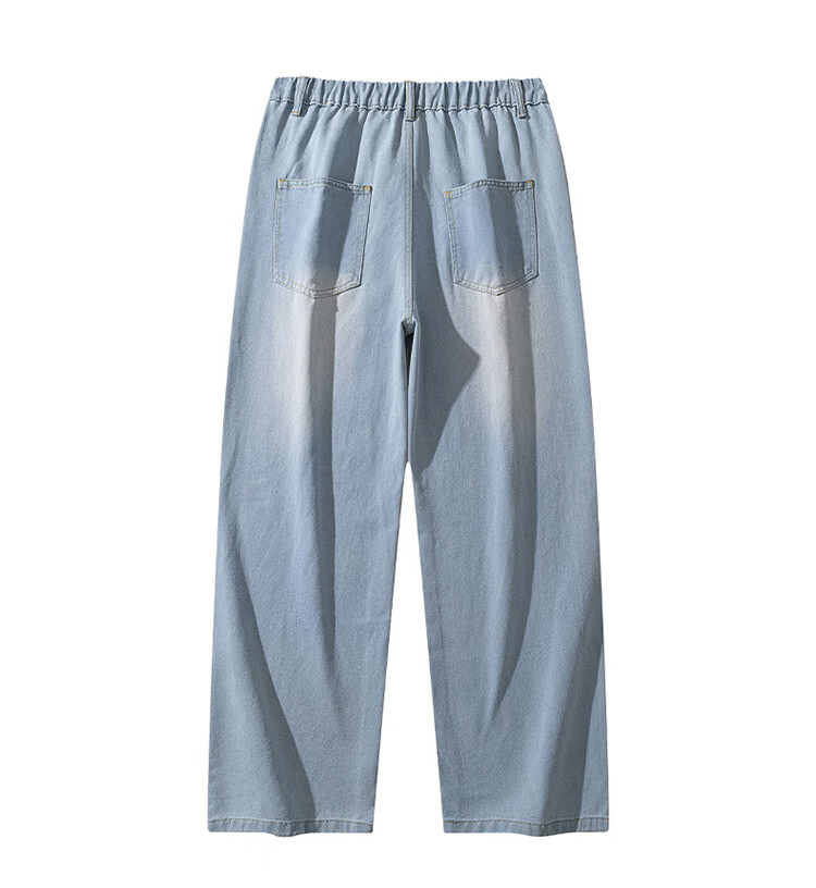 TUCANO Women's High-Waist Wide-Leg Loose Fit Slimming Casual Straight-Leg Jeans Vintage Blue L 16