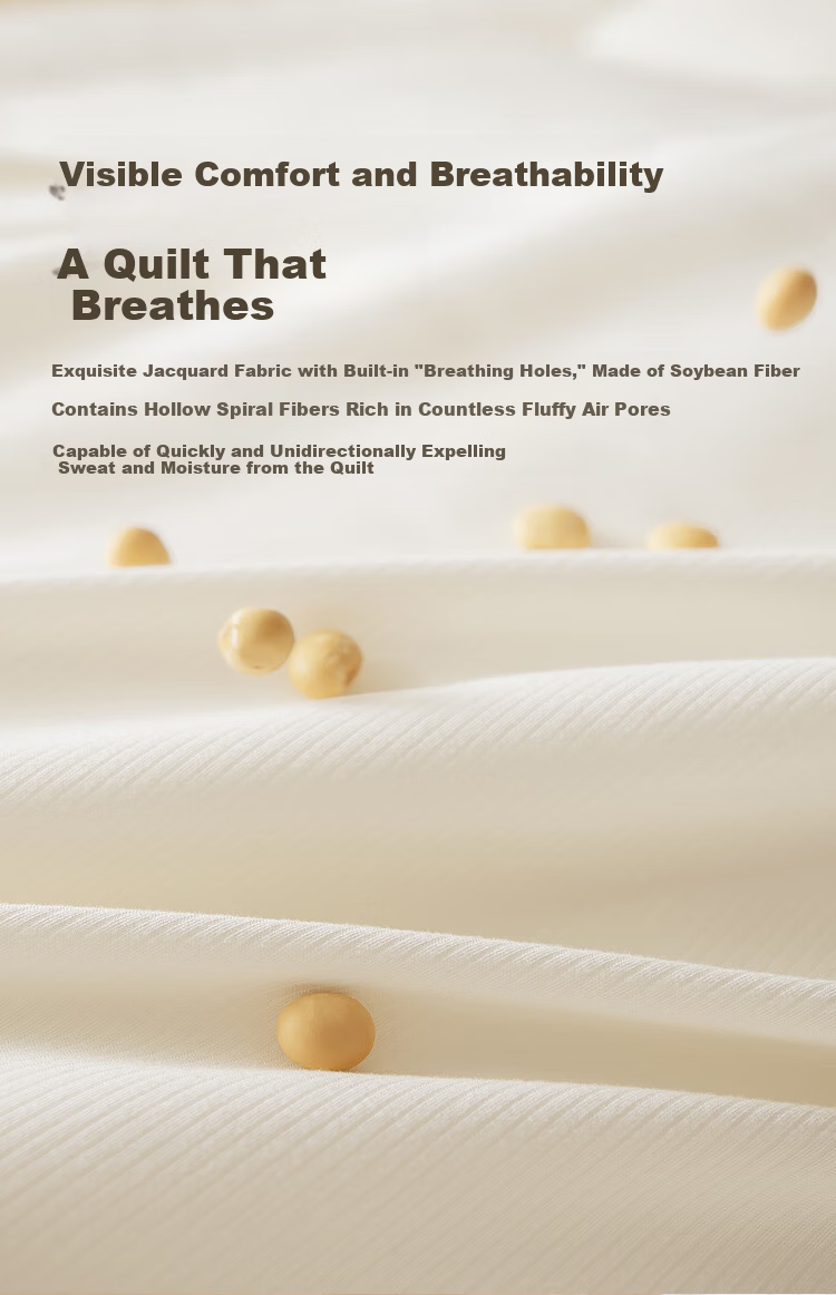 JD Jingzao 60% Soybean Fiber Quilt Core A-Class Antibacterial Breathable Thickened Warm Single Winter Quilt 4.8 Jin 1.5x2m 7