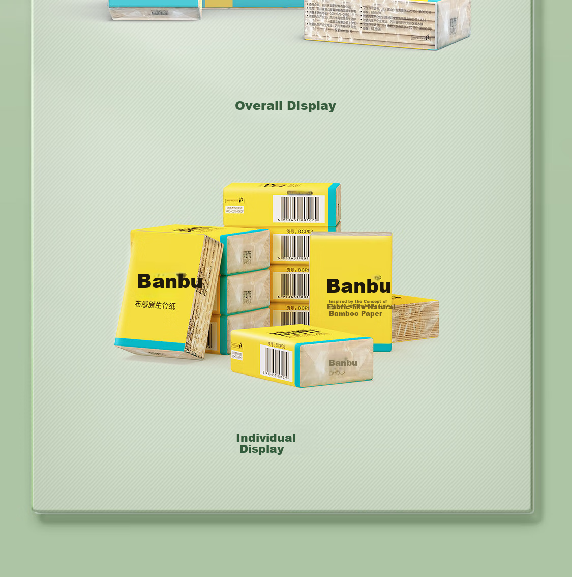 Banbu Facial Tissues, 4-Ply, 8 Sheets Per Pack, 12 Packs, Natural Color Paper, Absorbent And Not Easily Broken, Tissues, Face Towels, Portable for Travel 7