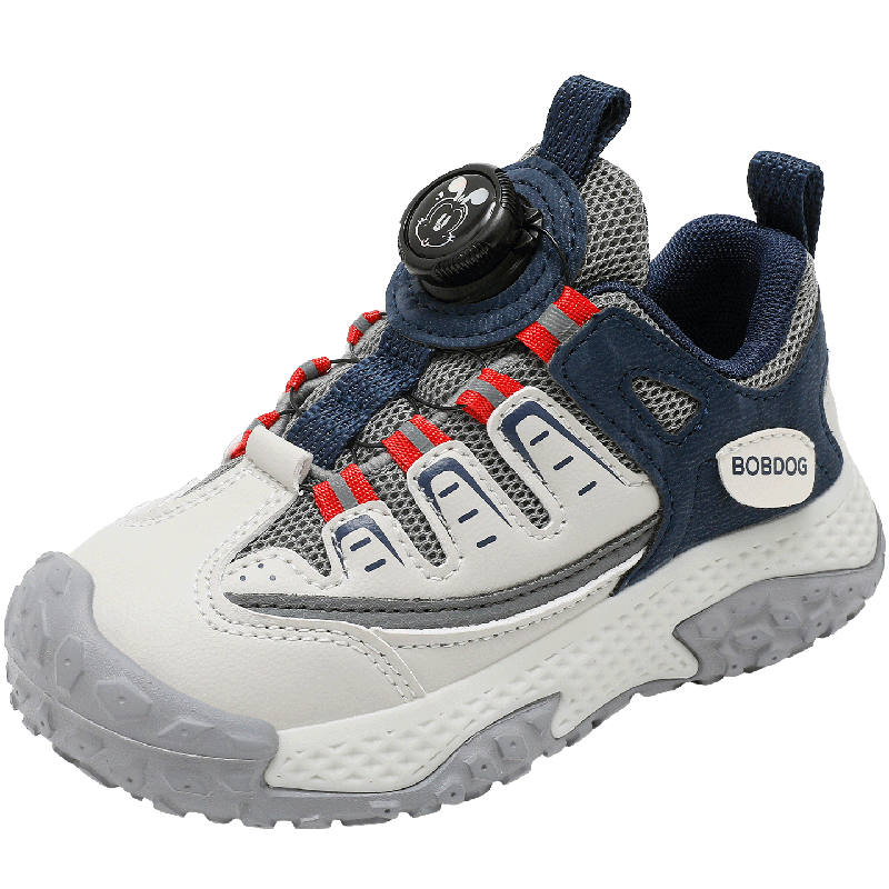 BOBDOG Kids Spring Low-Top Running Shoes Children's Sports Shoes Boys Casual Shoes 102561052 Light Beige/Navy Blue Size 32