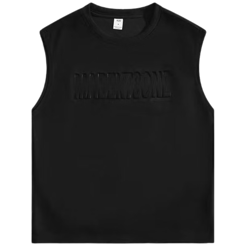 Zofili Men's Summer Letter Steel Stamp Loose Casual Versatile Sleeveless T-Shirt Youth Trendy Sports Vest Tank Top