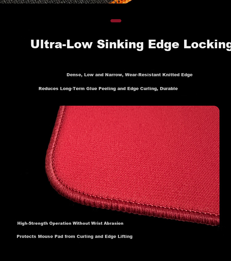 FIRE-PAD Gaming Mouse Pad All-Purpose Cloth Surface Solid Color Ultra-Narrow Dense Edge Stitching Medium Small 480x400x5mm Black 5