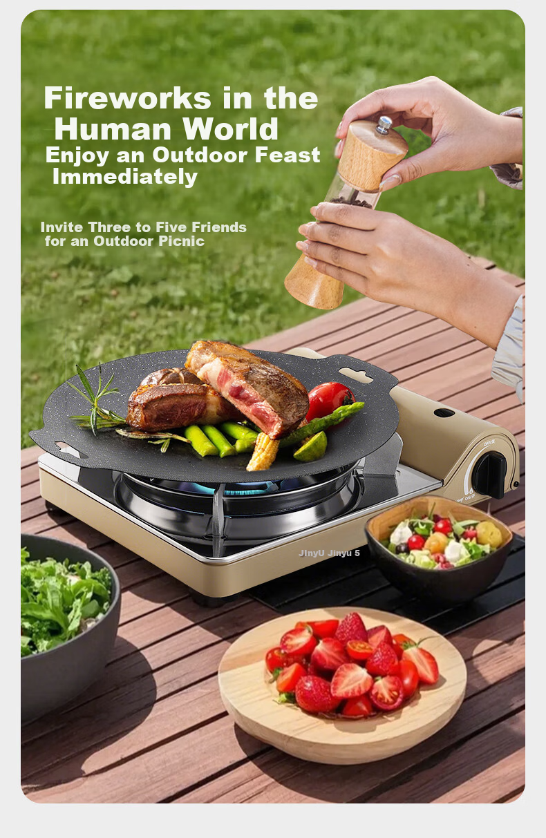 Jinyu Portable Cassette Stove Windproof Explosion-Proof Gas Cooker Outdoor Camping Magnetic Stove High-Power 4.1KW Gas Burner 13
