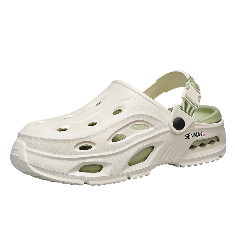 Jingzhenlianggong Breathable Sandals Senma Summer Non-slip Durable Thick-soled Beach Slippers Mint Green Size 42-43