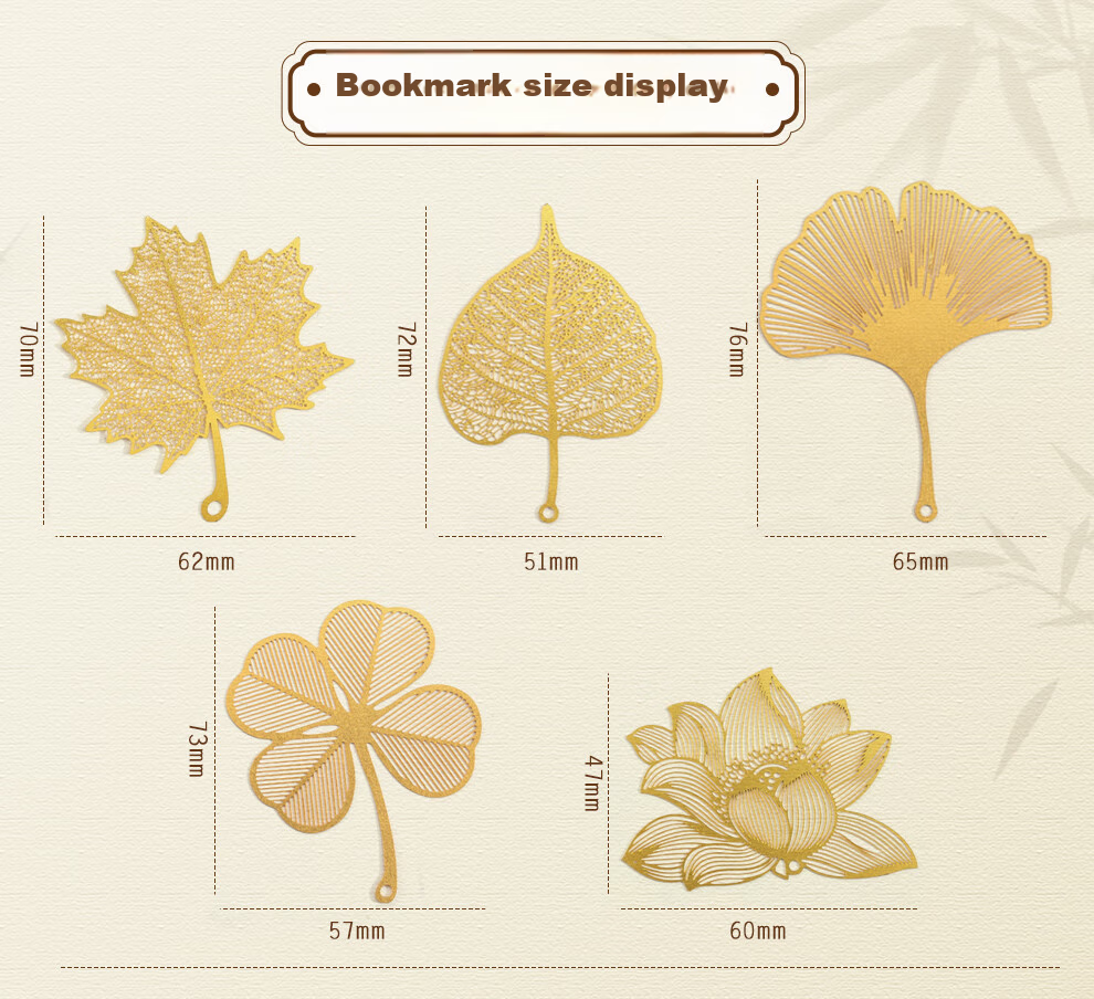 Jiaran Heng Brass Metal Bookmark Gift Box Graduation Gift for Teachers and Friends Chinese Style Cultural Creative Souvenir Customizable Ginkgo Leaf 5