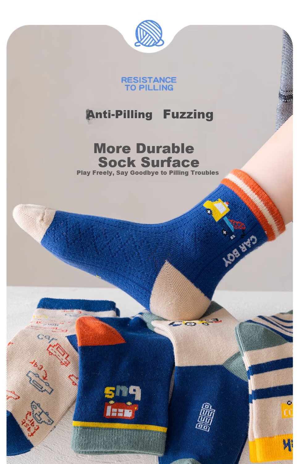Mianqixiong Kids Socks Boys Spring Autumn Cotton Mid-Calf Socks Boys Cotton Socks Upgraded Combed Soft Cotton K3-5 Pairs 1-3 Years 13