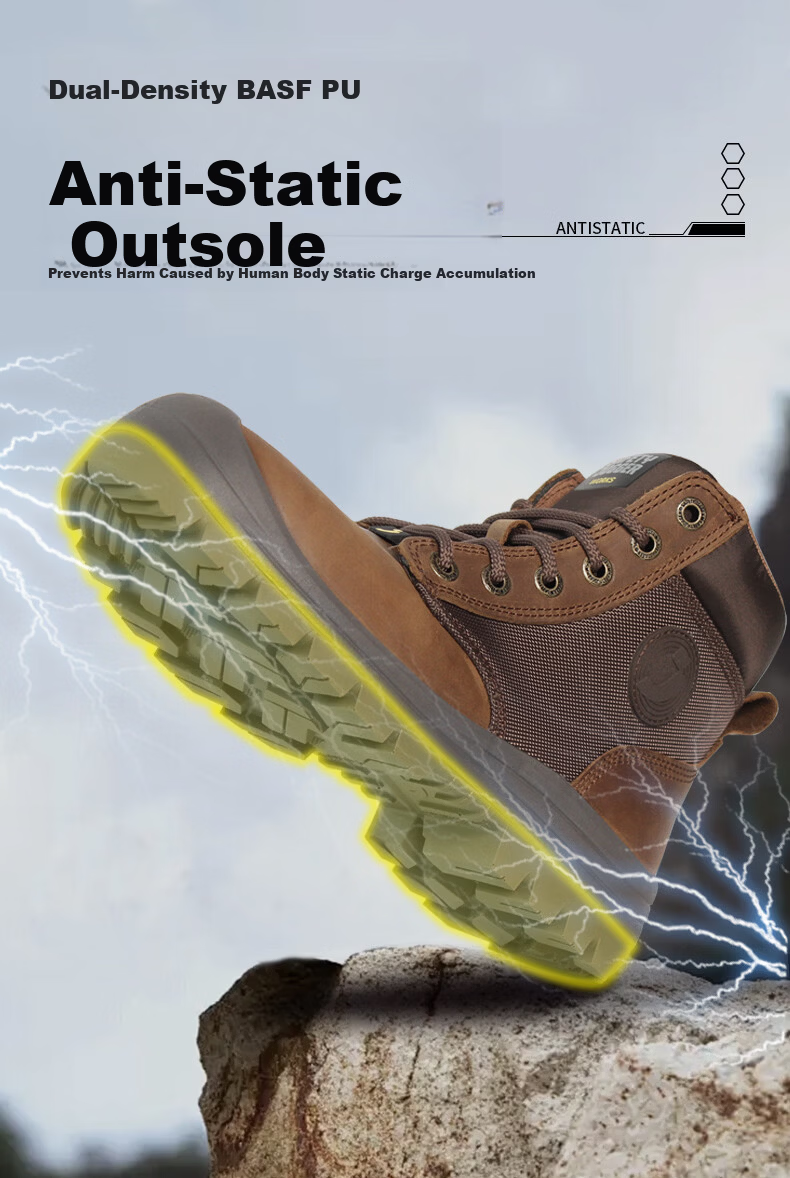 SAFETY JOGGER DAKAR Brown Men's Safety Work Shoes Anti-Smash, Anti-Puncture, Anti-Static, Wear-Resistant Size 39 7