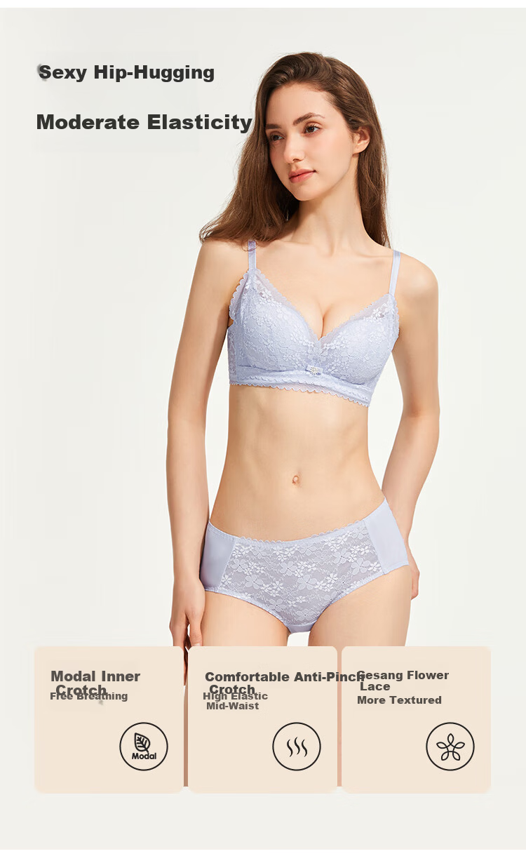 Cosmo Lady Women's Bra Set Push-Up Breathable Sexy Lace Underwear Gift 2B353I 5