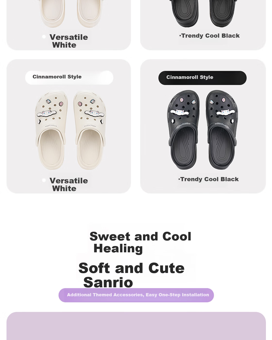 MINISO Cinnamoroll Women's Fashion Hollow-out Midsole Shoes Black Size 35-36 2
