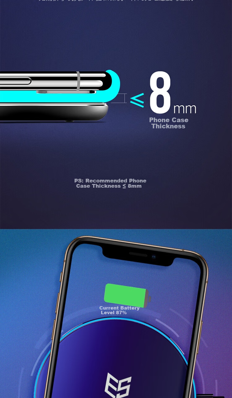 ESCASE Wireless Charging Dock Stand for Apple iPhone 16/15/14/13 Pro Max, Huawei Xiaomi Android Phones and Earphones F01 White 8