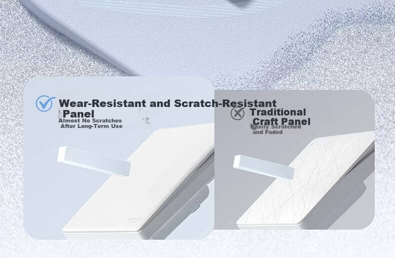 DELIXI Switch Socket CD806 Matte Frosted Cream Style Large Panel Two-Gang Double Control Han Yu White 8