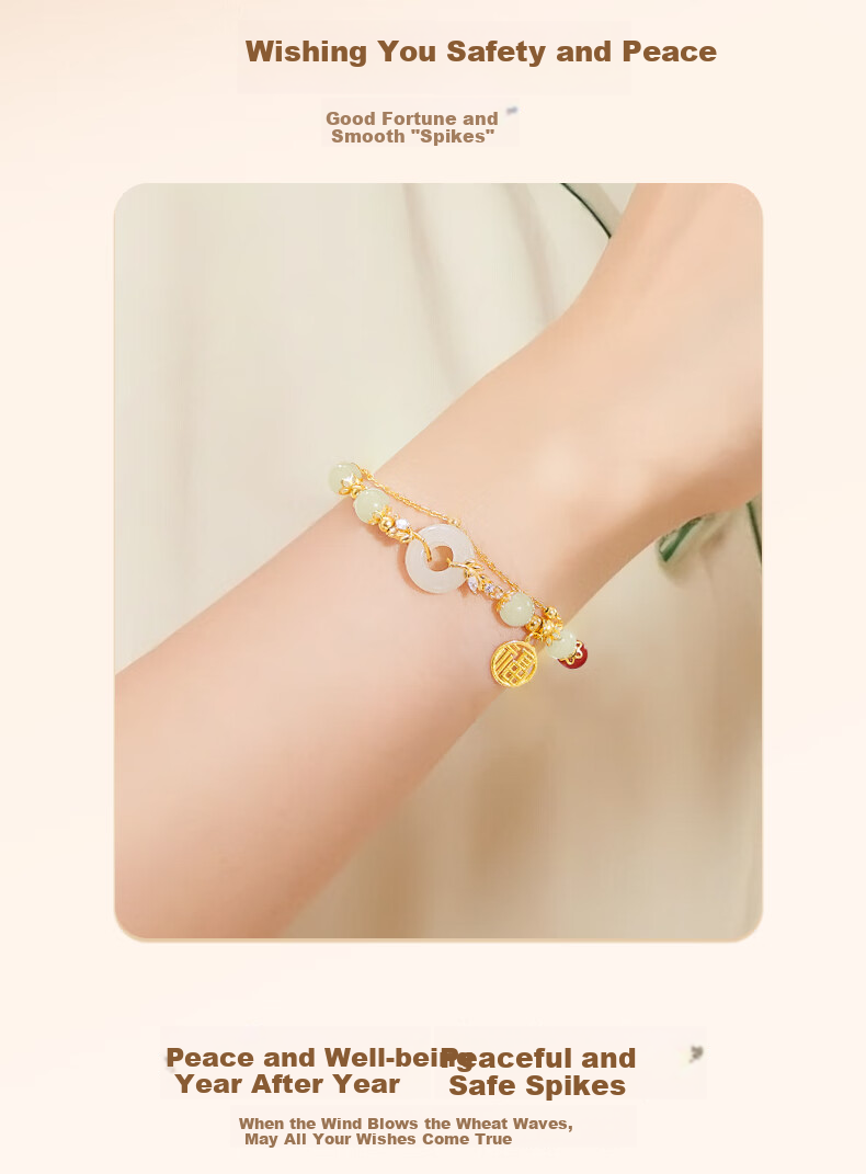 Lao Feng Xiang 2026 New Hetian Jade Ping An Kou Silver Bracelet for Women Birthday Anniversary Gift for Girlfriend Wife 8
