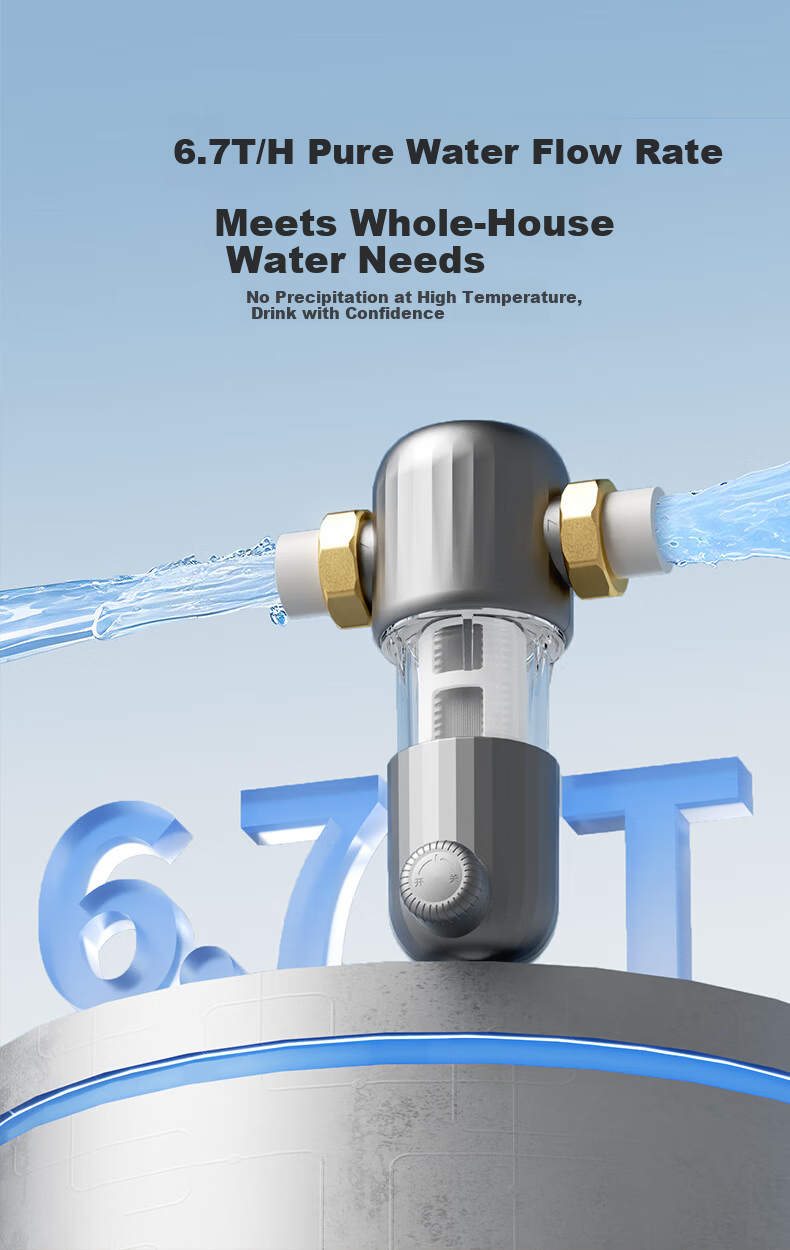 XiaoZhi Pre-Filter 6.7T/H Backwash 40 Micron High-Flow Whole House Water Filter QJ01 7